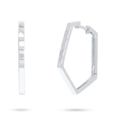 0.04ct 14k White Gold Diamond Pentagon Earring